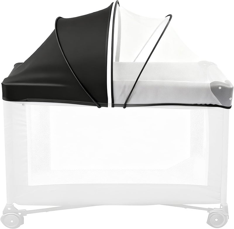 BEBONO Mosquito Net for Pack N Play, Half Blackout Netting Cover with 2-Way Zipper for Playpen, Keep Cats Out, Foldable with Storage Bag - Image 1